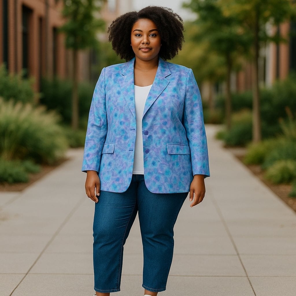 Floral Blue Women's Blazer
